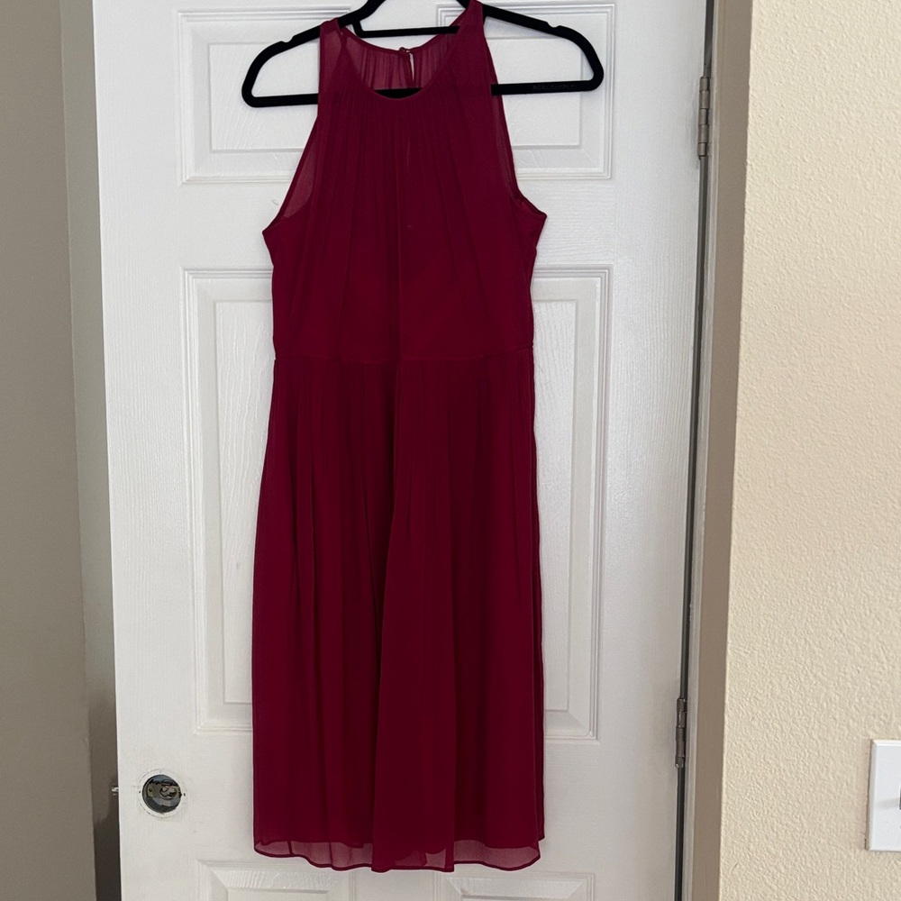 J. Crew Sleeveless Midi Dress in Deep Wine